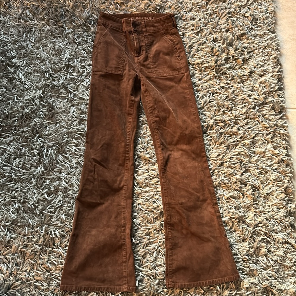 American eagle brown flare jeans size 0 barely used